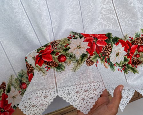 ZAZDROSTKA PANEL ŻAKARD GWIAZDA GIRLANDA 40cm/70cm  (1panel = 11,50cm)