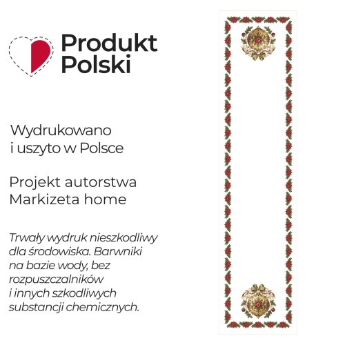BIEŻNIK BOŻE NARODZENIE BAROCCO PLAMOODPORNE 38CM/160CM 
