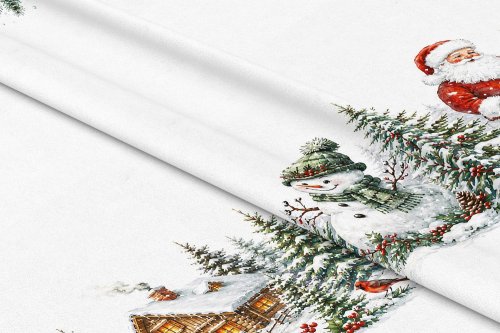OBRUS BOŻE NARODZENIE MIKOŁAJ BAMBI DOMEK