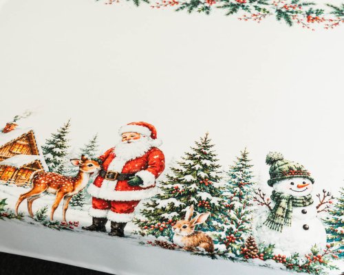 OBRUS BOŻE NARODZENIE MIKOŁAJ BAMBI DOMEK