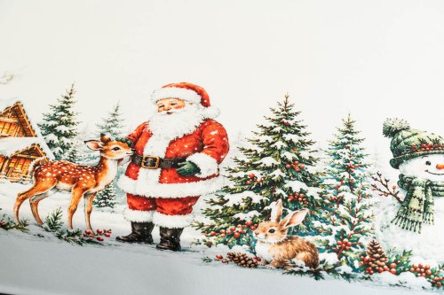 OBRUS BOŻE NARODZENIE MIKOŁAJ BAMBI DOMEK