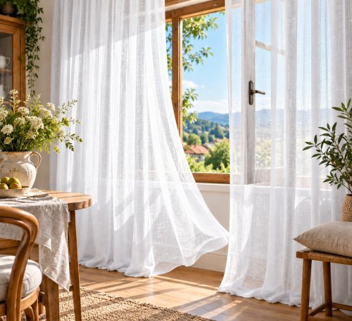 Firana natural mat biel biały jak len  320cm