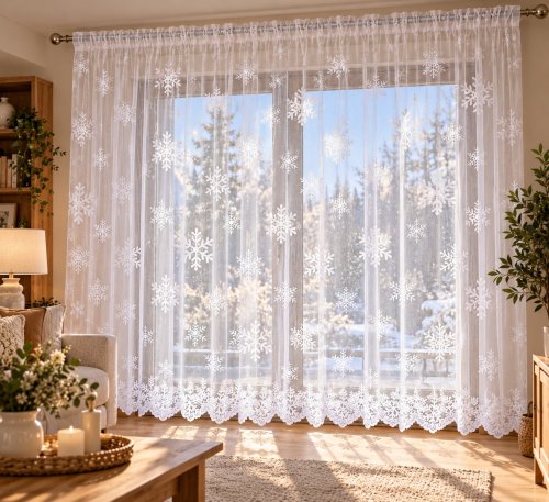FIRANA ŻAKARD ŚNIEŻYNKA DO 250CM