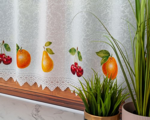 ZAZDROSTKA ŻAKARD OWOCE 40CM/70CM  (cena za 0,50mb)