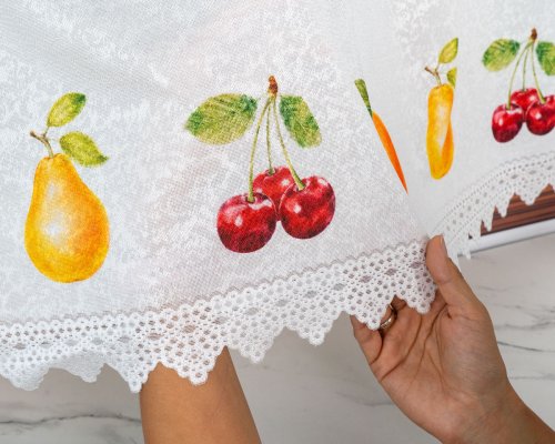 ZAZDROSTKA ŻAKARD OWOCE 40CM/70CM  (cena za 0,50mb)