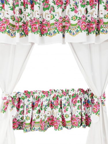 ZAKOSTYL KOMPLET GÓRALSKIE RÓŻE NA BIELI