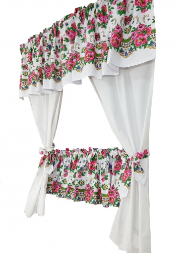 ZAKOSTYL KOMPLET GÓRALSKIE RÓŻE NA BIELI