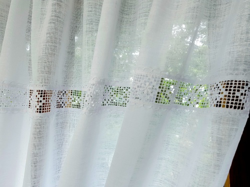 ZAKOSTYL ZAZDROSTKA BIAŁA SPLOT LEN KORONKA SHABBY