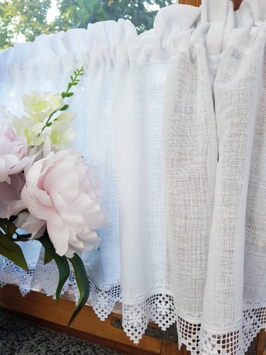 Zakostyl zazdrostka biała splot len koronka shabby2