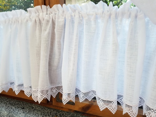 ZAKOSTYL ZAZDROSTKA BIAŁA SPLOT LEN KORONKA SHABBY2