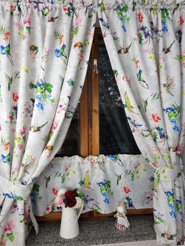 ZAKOSTYL ZASŁONY + ZAZDROSTKA KOLIBRY NA SZARYM