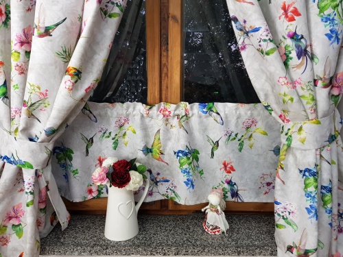 ZAKOSTYL ZASŁONY + ZAZDROSTKA KOLIBRY NA SZARYM