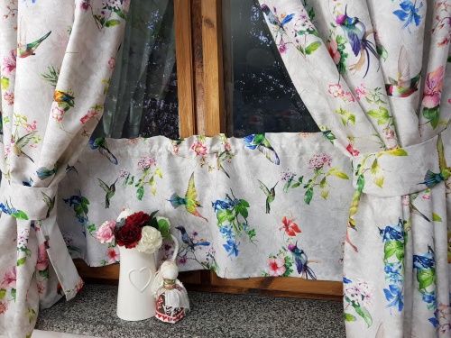 ZAKOSTYL ZASŁONY + ZAZDROSTKA KOLIBRY NA SZARYM