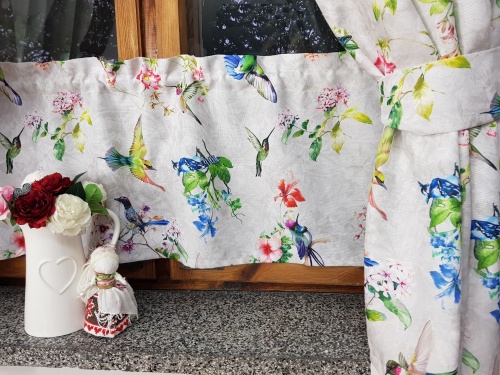 ZAKOSTYL ZASŁONY + ZAZDROSTKA KOLIBRY NA SZARYM