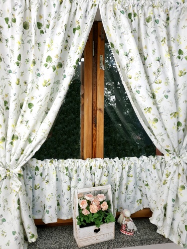 ZAKOSTYL ZASŁONY + ZAZDROSTKA LIŚCIE FIOŁKI