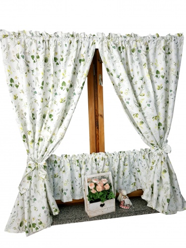 ZAKOSTYL ZASŁONY + ZAZDROSTKA LIŚCIE FIOŁKI