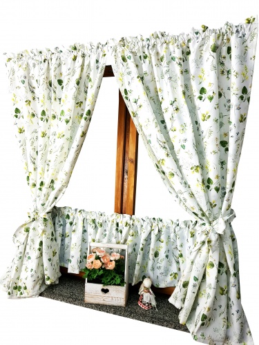 ZAKOSTYL ZASŁONY + ZAZDROSTKA LIŚCIE FIOŁKI