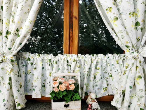 ZAKOSTYL ZASŁONY + ZAZDROSTKA LIŚCIE FIOŁKI