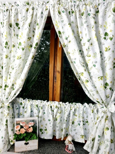 ZAKOSTYL ZASŁONY + ZAZDROSTKA LIŚCIE FIOŁKI