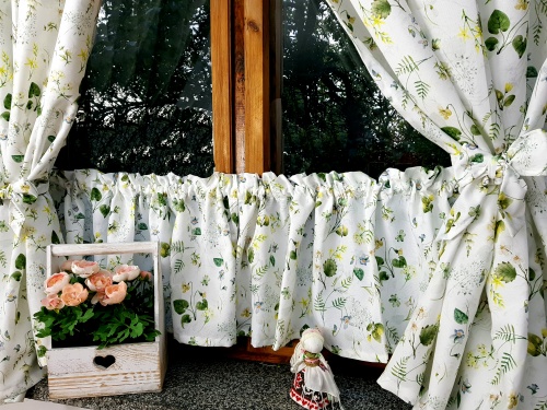 ZAKOSTYL ZASŁONY + ZAZDROSTKA LIŚCIE FIOŁKI