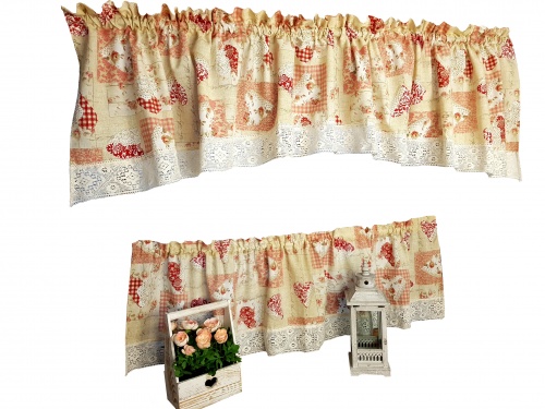 Zestaw lambrekin + zazdrostka shabby chic vintage