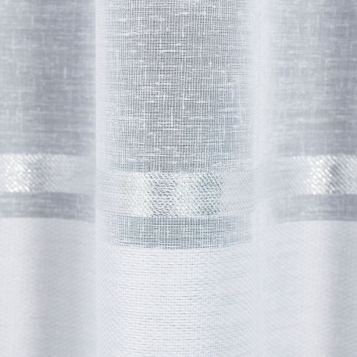 FIRANA BATYST NATURAL PAS SREBRNY 300CM