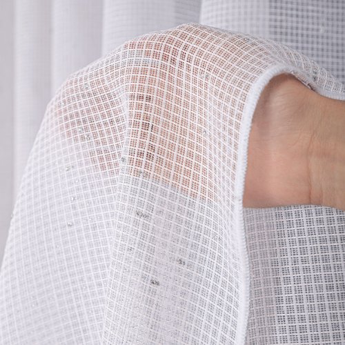 Firana bukla siatka srebrna nitka  250cm