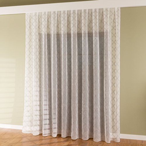 FIRANA ETAMINA HAFTOWANA SZARA NITKA DO 280CM 