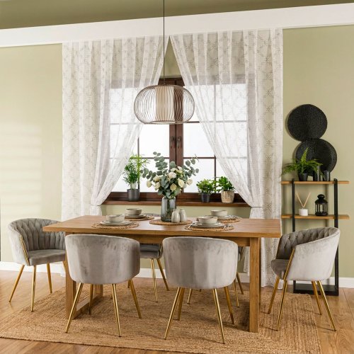 FIRANA ETAMINA HAFTOWANA SZARA NITKA DO 280CM 