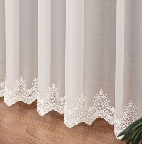 FIRANA HAFTOWANA ECRU NA WOALU DO 280CM