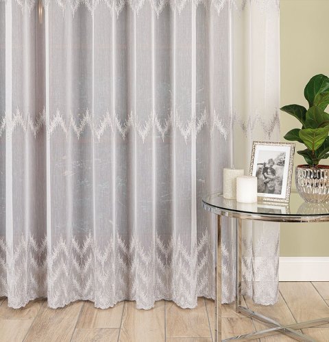 FIRANA HAFTOWANA Z SZARYM BŁYSKIEM DO 280CM