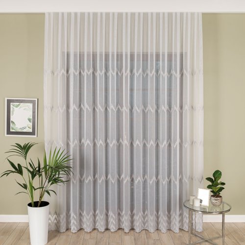 FIRANA HAFTOWANA Z SZARYM BŁYSKIEM DO 280CM