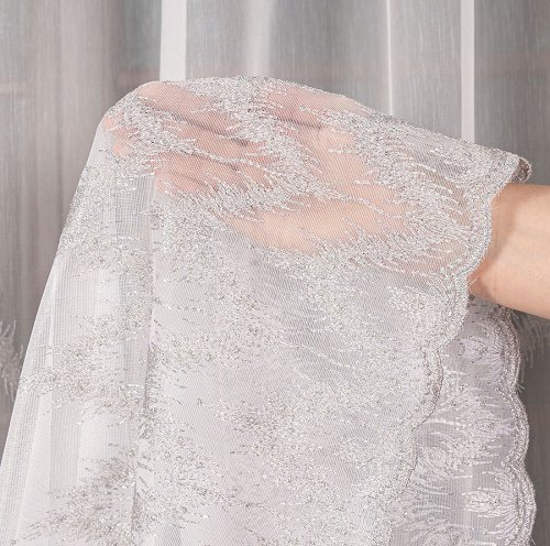 FIRANA HAFTOWANA Z SZARYM BŁYSKIEM DO 280CM