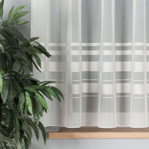 Firana krem ecru pasy  150cm