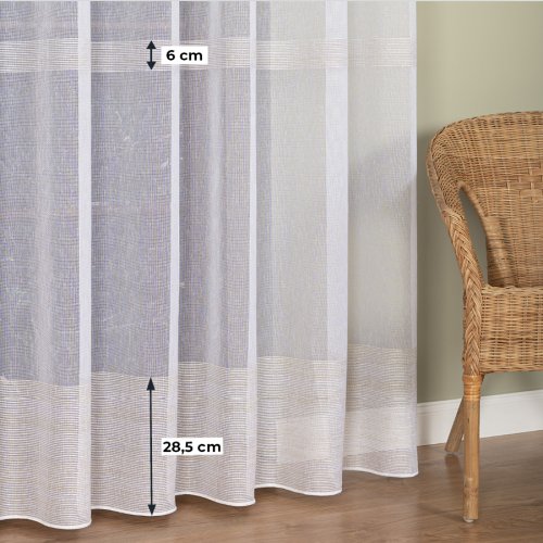 FIRANA LINIE NATURAL TŁO biel ZŁOTO OŁ. 300CM