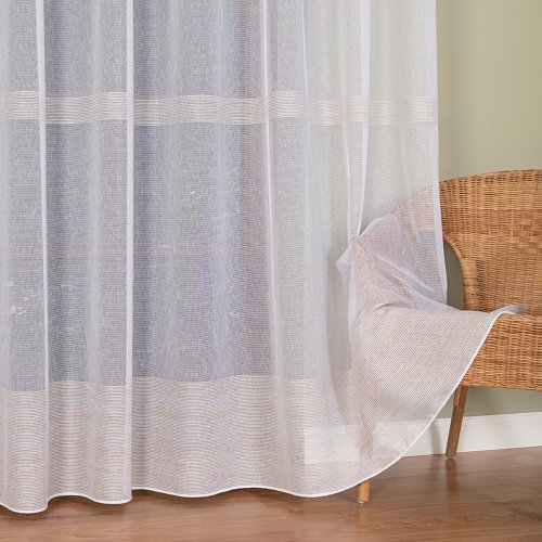 FIRANA LINIE NATURAL TŁO biel ZŁOTO OŁ. 300CM