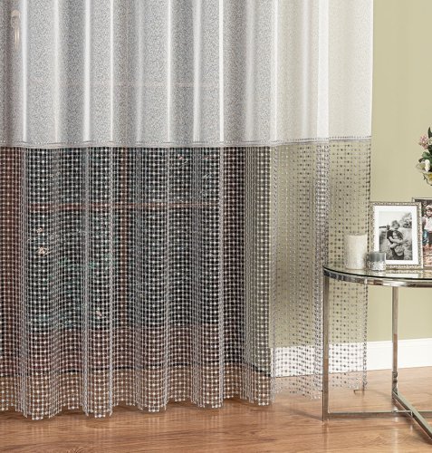 Firana na markizecie ze wzorem pasowym do 280cm