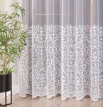 Firana żakard koronka dołem biała do 330cm