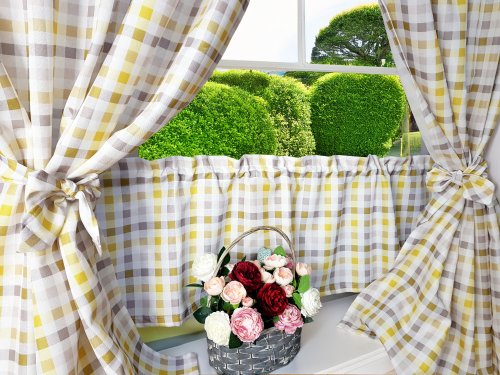 KOMPLET DO KUCHNI KRATKA ŻÓŁTA