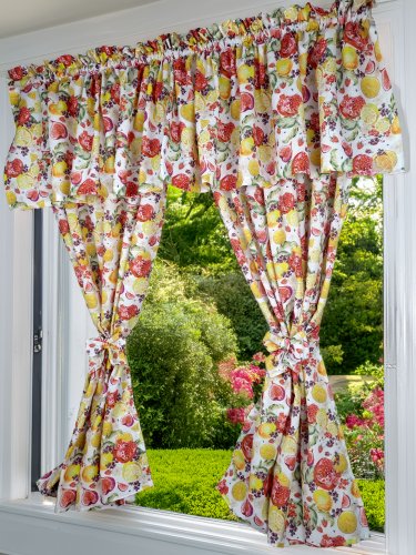 KOMPLET LAMBREKIN + ZASŁONY CYTRYNY GRANATY