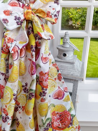 KOMPLET LAMBREKIN + ZASŁONY CYTRYNY GRANATY