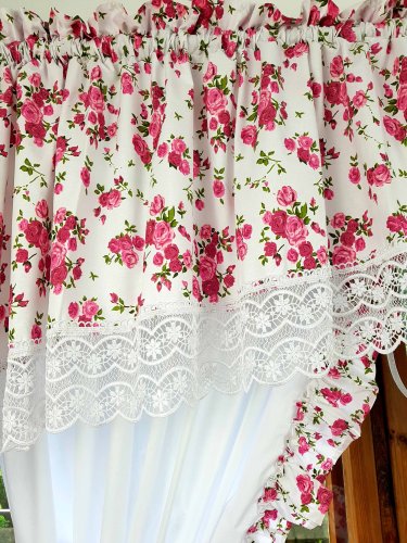 ZAKOSTYL KOMPLET SHABBY CHIC RÓŻOWE RÓŻYCZKI