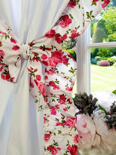 KOMPLET SHABBY CHIC RÓŻOWE RÓŻYCZKI