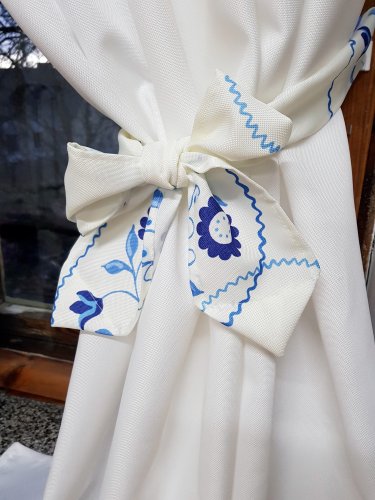 KOMPLET ZASŁONY I LAMBREKIN FOLK SERWETKI