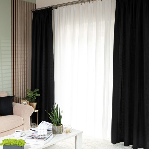 ZASŁONA EKSKLUZYWNA JODEŁKA CZARNY SZER.140cm