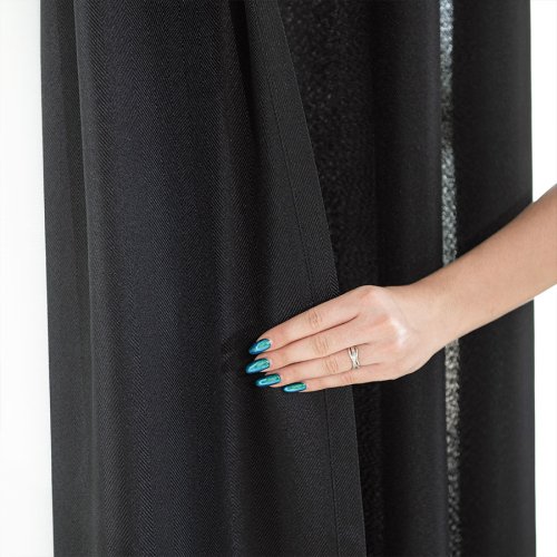 Zasłona ekskluzywna jodełka czarny szer.140cm