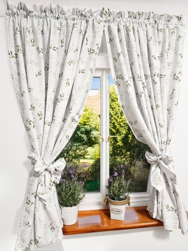 ZASŁONA LISTKI ZIELONE WODOODPORNA SZER.150cm