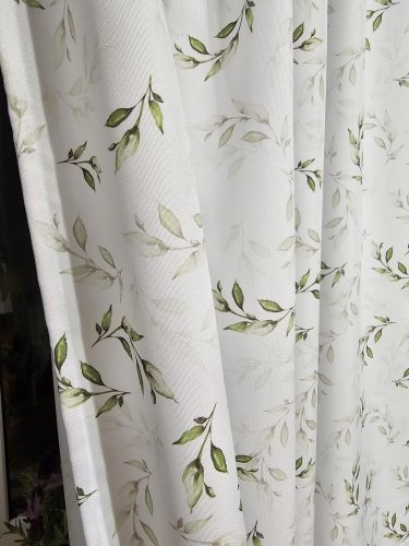 ZASŁONA LISTKI ZIELONE WODOODPORNA SZER.150cm