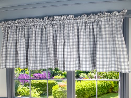 Lambrekin szara krata średnia