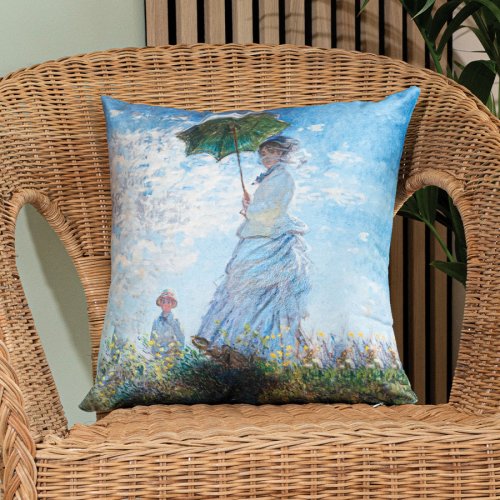 Poszewka velvet kobieta z parasolem 40x40cm